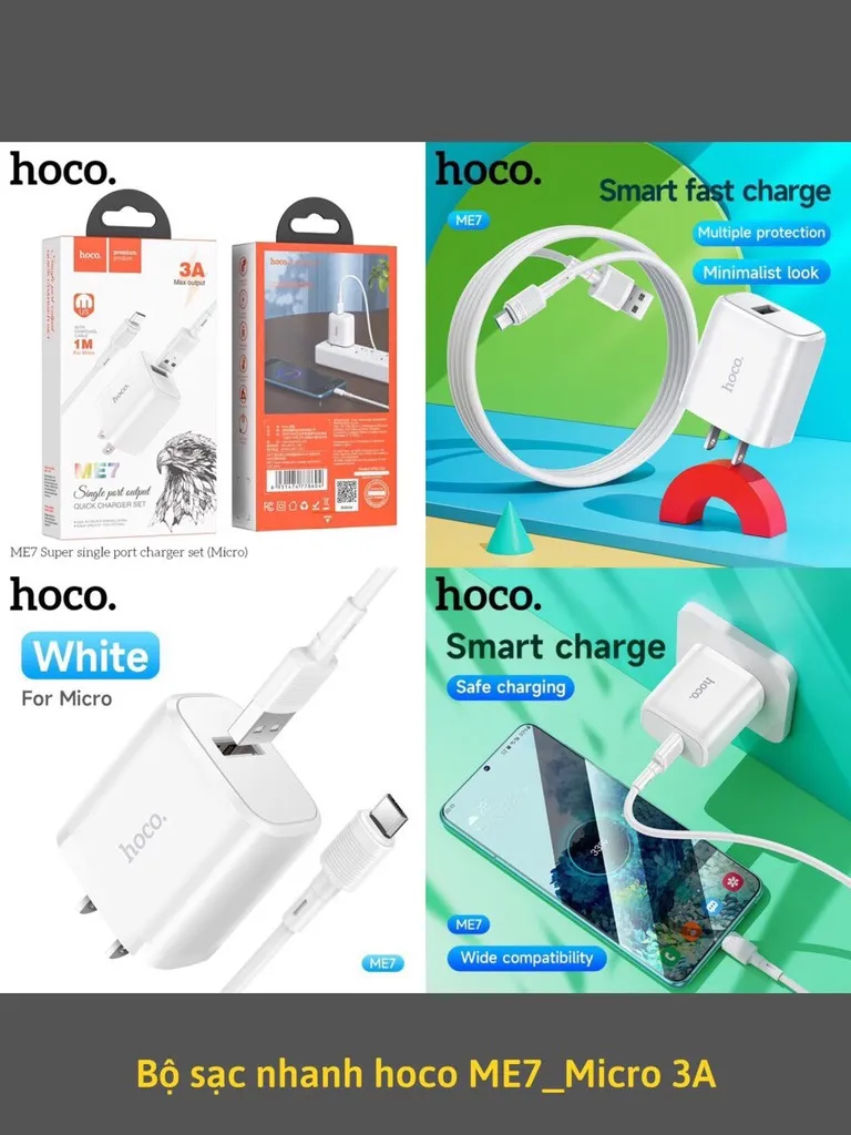 BỘ SẠC NHANH 3A HOCO USB - ME7 | Chính hãng - giá rẻ - uy tín