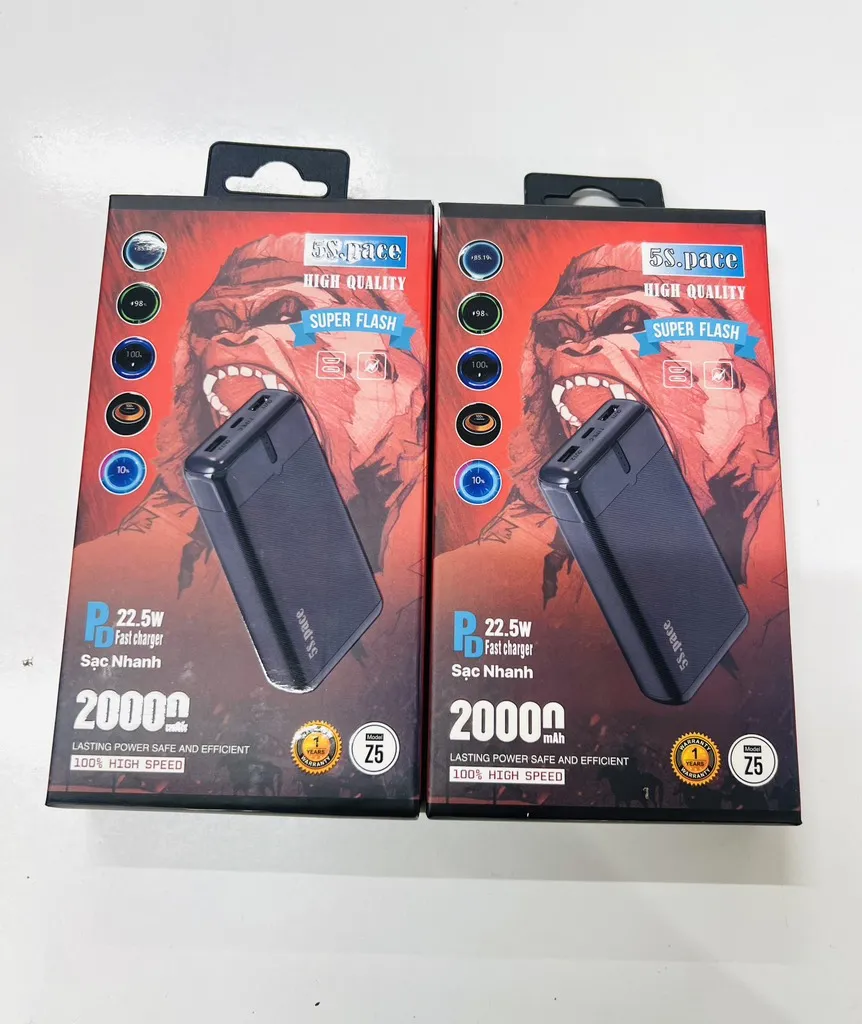 Sạc dự phòng 5S pace 20000mAh - Z5 sạc nhanh Chính hãng - Giá rẻ - Chất lượng - Ship toàn quốc