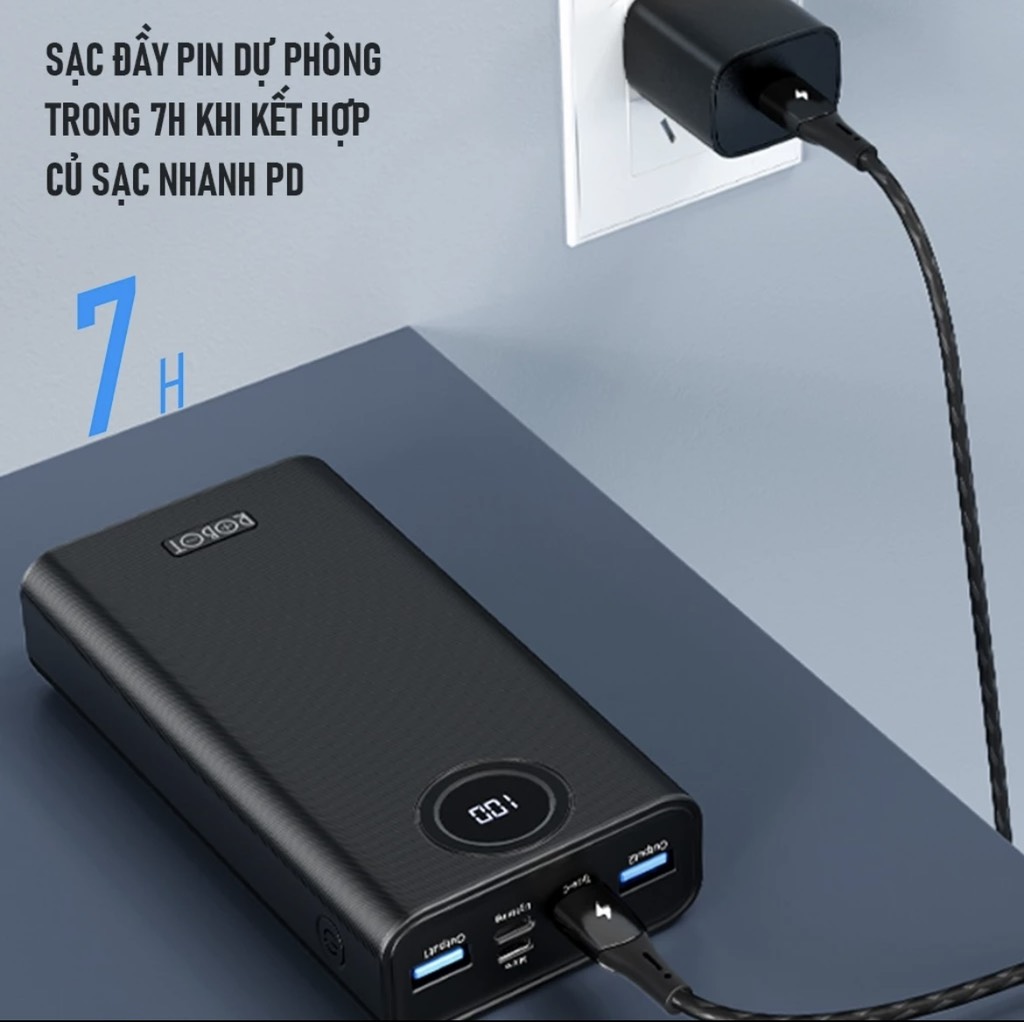 SẠC DỰ PHÒNG ROBOT SẠC NHANH 22.5W 20000mAh - RT23