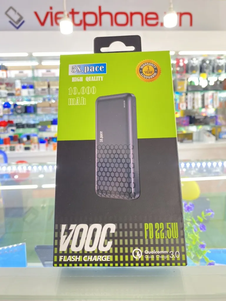 Pin dự phòng 5S PACE 10.000mAh | Chính hãng - giá rẻ - chất lượng